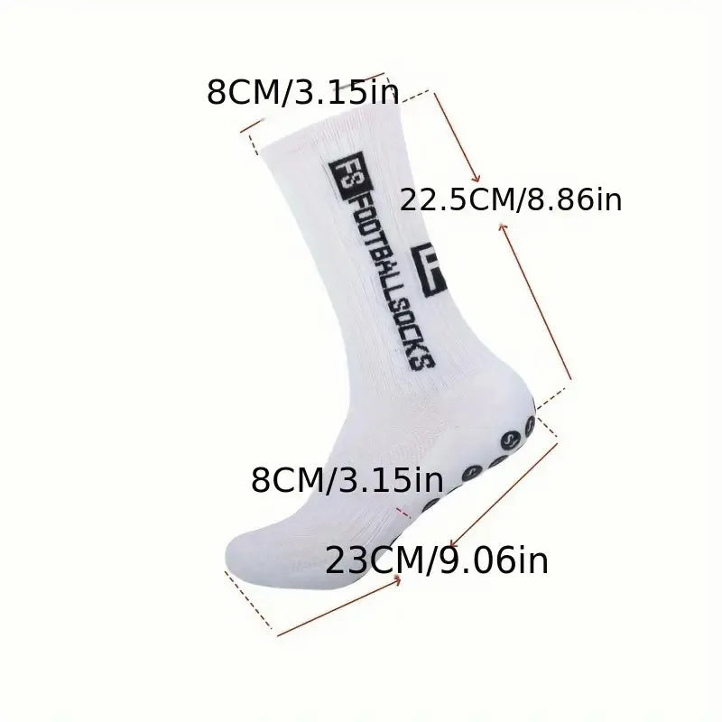 Calcetines deportivos antideslizantes para hombre, medias de fútbol cómodas y transpirables con parte inferior de silicona para correr, absorbentes del sudor, de secado rápido, 1/6 pares