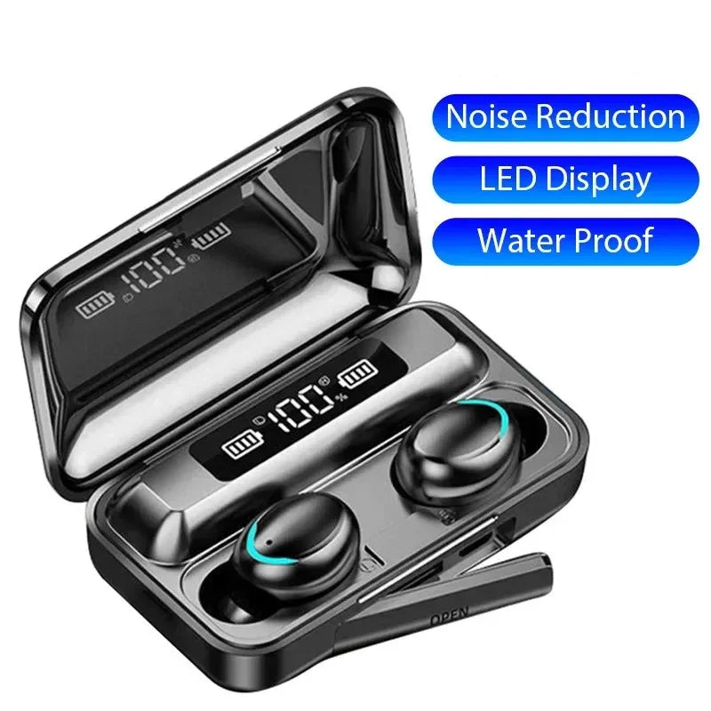 Auriculares inalámbricos F9 LED Dislpaly Binaural TWS Auriculares inalámbricos con Bluetooth auriculares Bluetooth con reducción de ruido impermeables