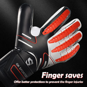 Guantes de portero de portero para jóvenes y adultos, agarre fuerte para ahorrar más resistente, con protección de dedo y látex de 4 + 3MM