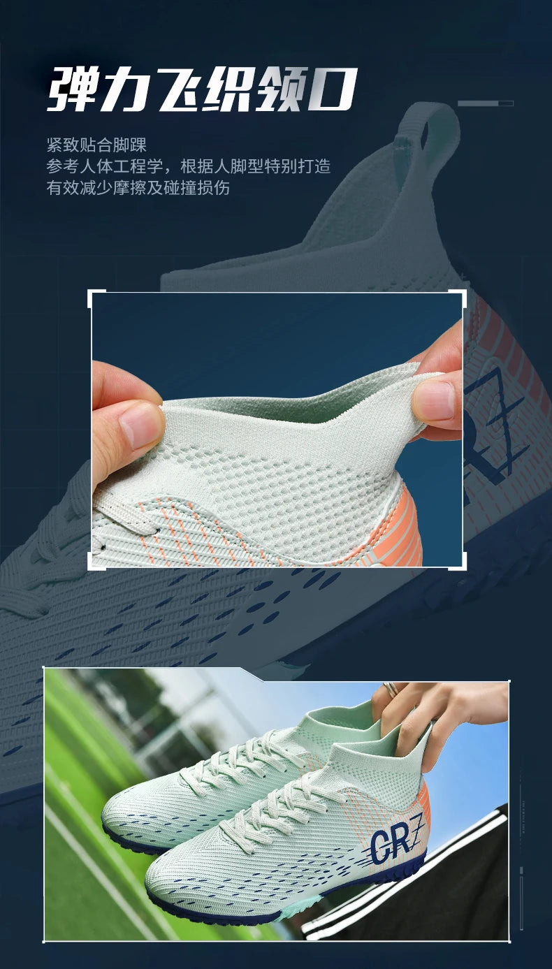 Botas de fútbol unisex, zapatos antideslizantes