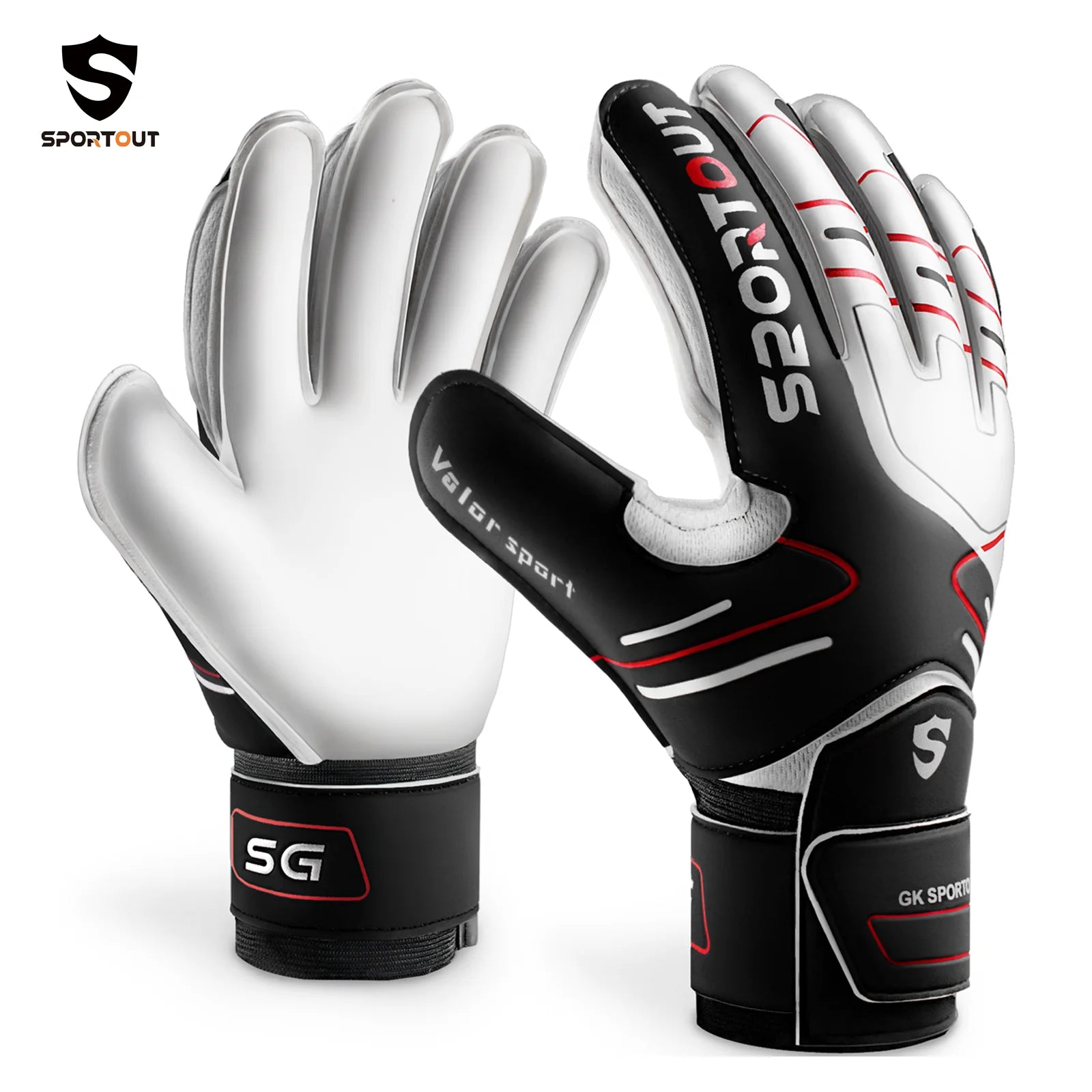 Guantes de portero de portero para jóvenes y adultos, agarre fuerte para ahorrar más resistente, con protección de dedo y látex de 4 + 3MM