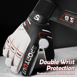 Guantes de portero de portero para jóvenes y adultos, agarre fuerte para ahorrar más resistente, con protección de dedo y látex de 4 + 3MM