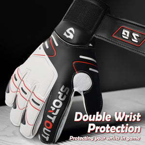 Guantes de portero de portero para jóvenes y adultos, agarre fuerte para ahorrar más resistente, con protección de dedo y látex de 4 + 3MM