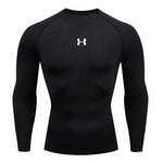 Camiseta de compresión para correr para hombre, camisetas deportivas de manga larga, sudadera para gimnasio y Fitness, chándal para correr, camisetas atléticas para hombre