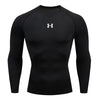 Camiseta de compresión para correr para hombre, camisetas deportivas de manga larga, sudadera para gimnasio y Fitness, chándal para correr, camisetas atléticas para hombre