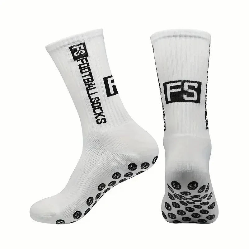 Calcetines deportivos antideslizantes para hombre, medias de fútbol cómodas y transpirables con parte inferior de silicona para correr, absorbentes del sudor, de secado rápido, 1/6 pares