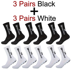 Calcetines deportivos antideslizantes para hombre, medias de fútbol cómodas y transpirables con parte inferior de silicona para correr, absorbentes del sudor, de secado rápido, 1/6 pares