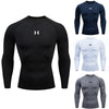 Camiseta de compresión para correr para hombre, camisetas deportivas de manga larga, sudadera para gimnasio y Fitness, chándal para correr, camisetas atléticas para hombre