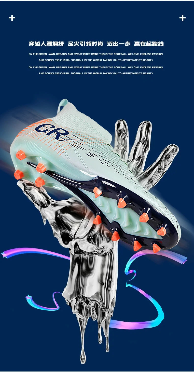 Botas de fútbol unisex, zapatos antideslizantes