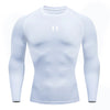 Camiseta de compresión para correr para hombre, camisetas deportivas de manga larga, sudadera para gimnasio y Fitness, chándal para correr, camisetas atléticas para hombre