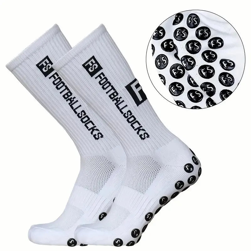 Calcetines deportivos antideslizantes para hombre, medias de fútbol cómodas y transpirables con parte inferior de silicona para correr, absorbentes del sudor, de secado rápido, 1/6 pares