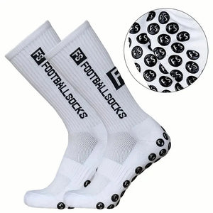 Calcetines deportivos antideslizantes para hombre, medias de fútbol cómodas y transpirables con parte inferior de silicona para correr, absorbentes del sudor, de secado rápido, 1/6 pares