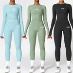 Ropa deportiva de manga larga para mujer, traje de entrenamiento personalizado