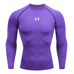 Camiseta de compresión para correr para hombre, camisetas deportivas de manga larga, sudadera para gimnasio y Fitness, chándal para correr, camisetas atléticas para hombre