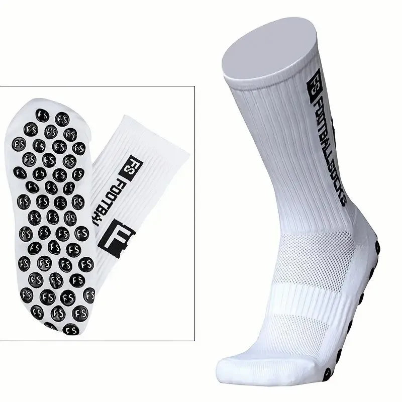 Calcetines deportivos antideslizantes para hombre, medias de fútbol cómodas y transpirables con parte inferior de silicona para correr, absorbentes del sudor, de secado rápido, 1/6 pares