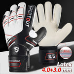 Guantes de portero de portero para jóvenes y adultos, agarre fuerte para ahorrar más resistente, con protección de dedo y látex de 4 + 3MM