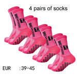 4 pares de nuevos calcetines de fútbol, calcetines antideslizantes y transpirables