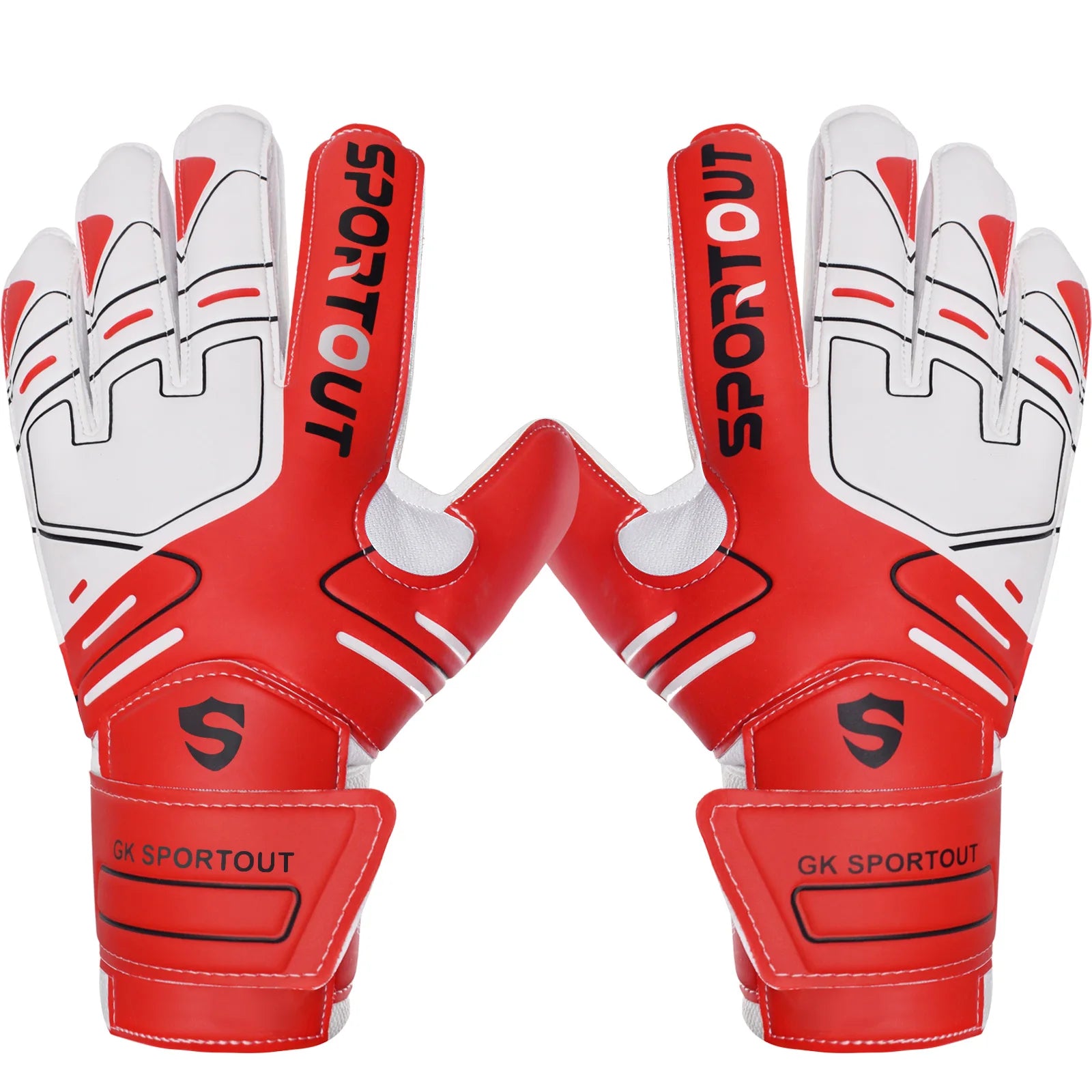 Guantes de portero de portero para jóvenes y adultos, agarre fuerte para ahorrar más resistente, con protección de dedo y látex de 4 + 3MM
