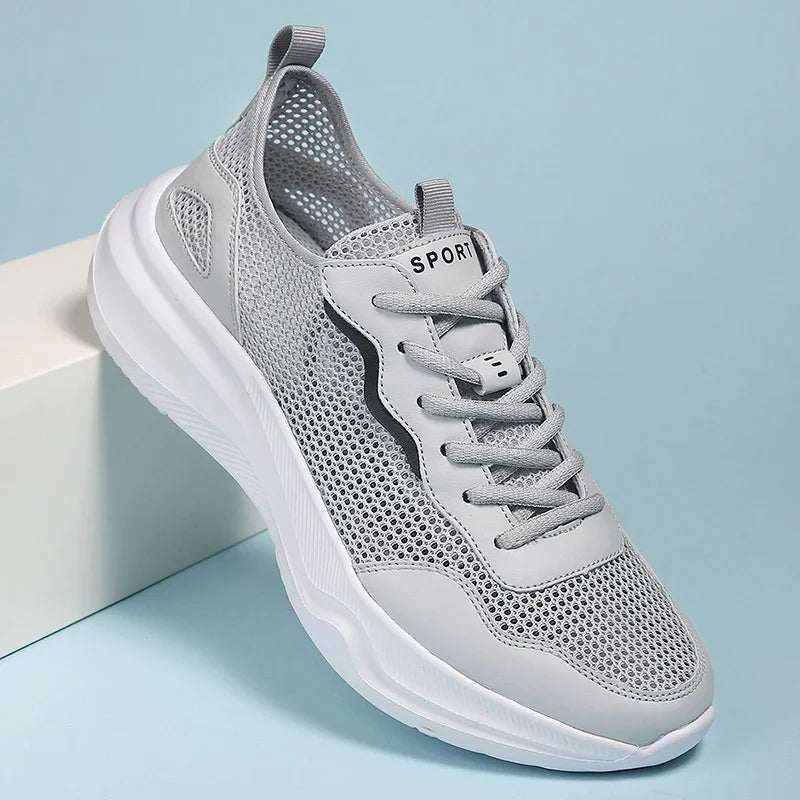 Tenis deportivos, de suela gruesa antideslizantes de malla para correr, ligeras y cómodas