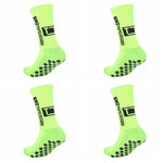 4 pares de nuevos calcetines de fútbol, calcetines antideslizantes y transpirables