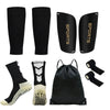 Juego de 5 uds. De calcetines de fútbol con cordón, protectores de piernas para hombres y mujeres, espinillera para entrenamiento deportivo, cubierta para piernas, agarre, calcetines de fútbol, vendaje