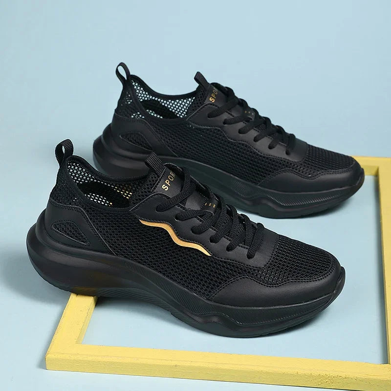 Tenis deportivos, de suela gruesa antideslizantes de malla para correr, ligeras y cómodas