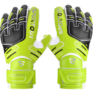 Guantes de portero de portero para jóvenes y adultos, agarre fuerte para ahorrar más resistente, con protección de dedo y látex de 4 + 3MM