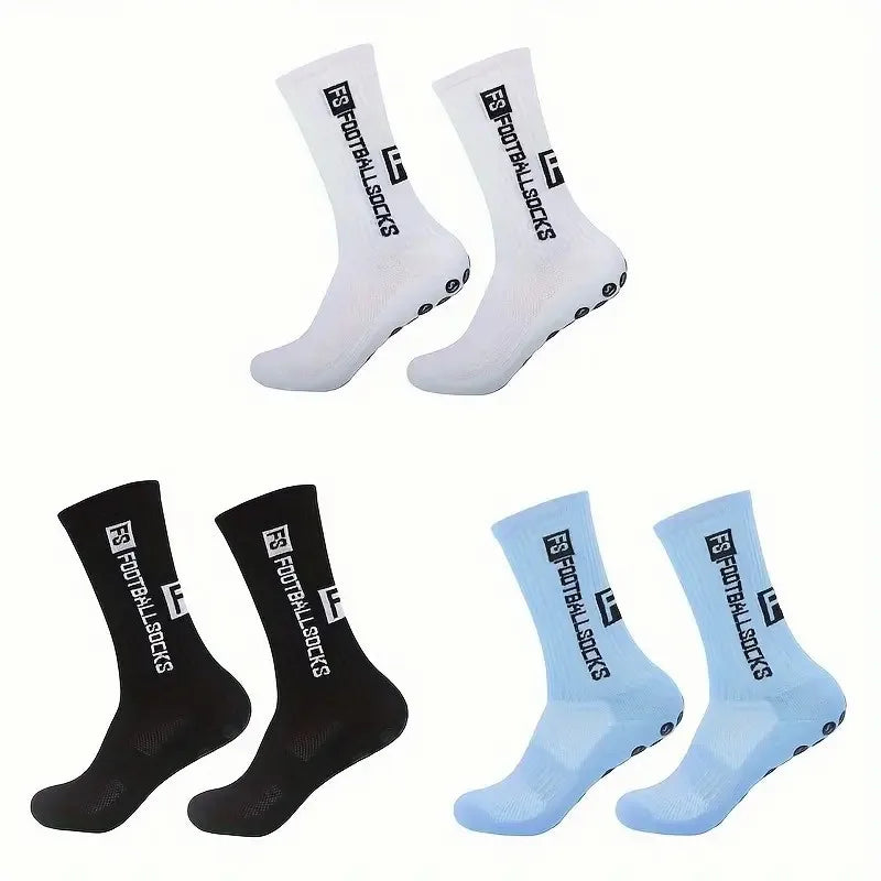 Calcetines deportivos antideslizantes para hombre, medias de fútbol cómodas y transpirables con parte inferior de silicona para correr, absorbentes del sudor, de secado rápido, 1/6 pares