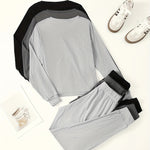 3 Sets Of Women's Activewear Tracksuits, Velvet Fabric, Long Sleeve Tops And Drawstring Pants, Casual Sportswear, Multiple Colors