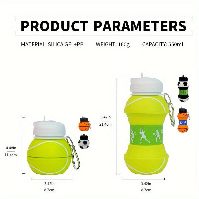 1pc Foldable Silicone Water Cup for Outdoor Sports and Travel - Perfect for Football, Basketball, and Tennis - Lightweight and Portable