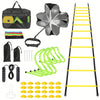 42pcs Agility Ladder Football Training Equipment Set Include 4 Agility Hurdles 24 Cones Running Parachute 12ft Ladder