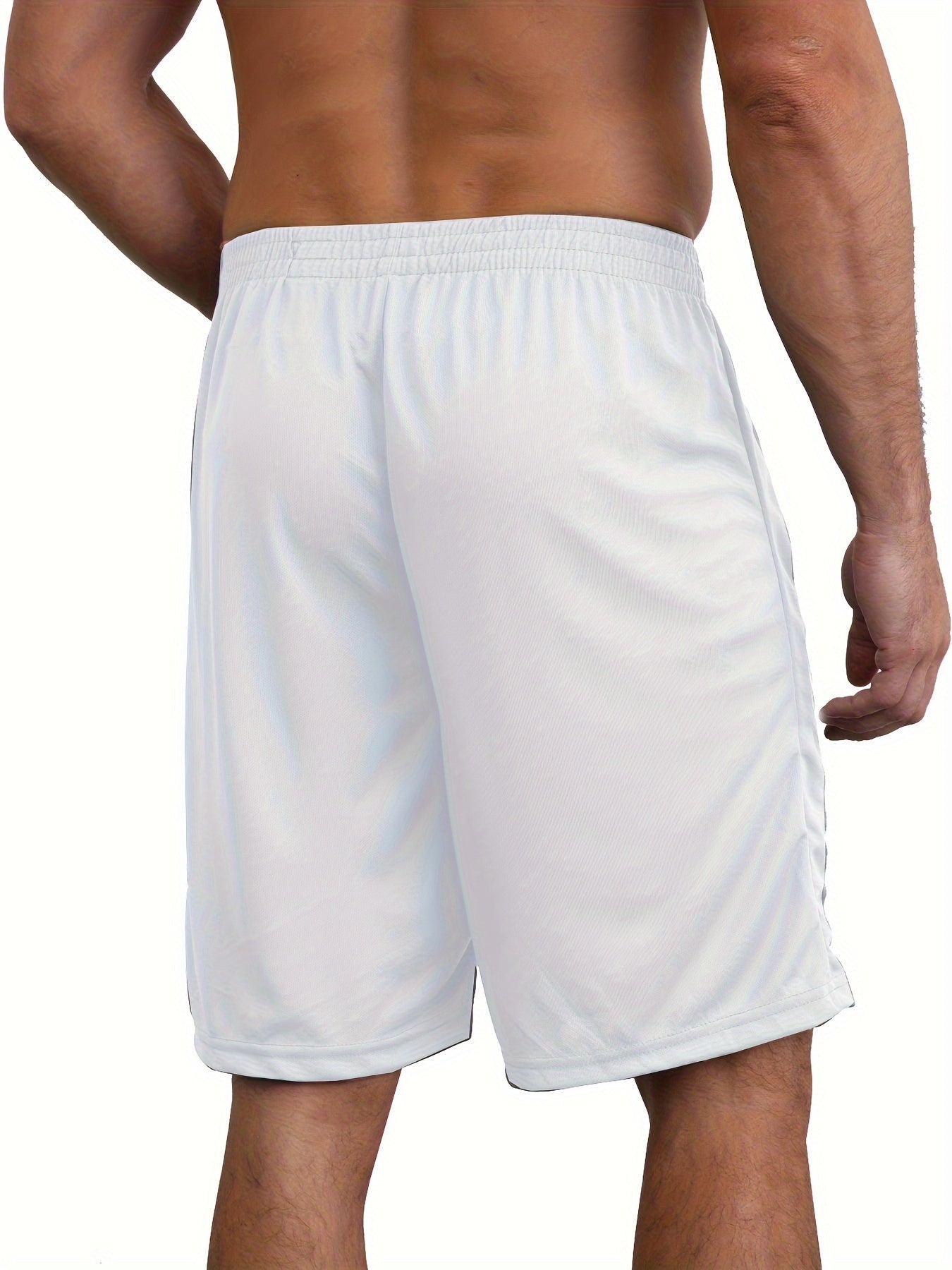 Quick Dry 2pcs Men's Athletic Shorts - Elastic Waistband with Zip Pockets - Basketball Football Activewear