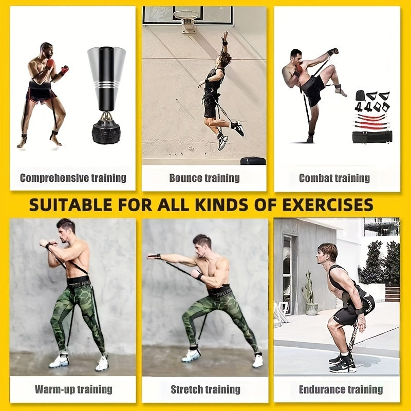9pcs    Speed and Agility Resistance Bands Trainer for Vertical Jump Squat Boxing MMA Taekwondo Karate Bounce Softball Basketball Volleyball Football Training