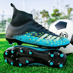 Men's Professional Football Shoes High Top Lace Up Non Slip With Cleat For Outdoor Competition Training Running, All Seasons