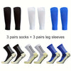 6 Pairs Sports Outdoor Leg Football Socks Set Breathable Non Slip Silicone Grip Soccer Socks