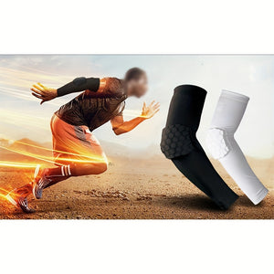 Buy 1 Get 1 Free, total of 2 pcs Durable Honeycomb Anti-collision Guards - Advanced UV Protection & Ventilated Breathability - Enhanced Elbow & Wrist Support for Fitness, Football, and Basketball Training