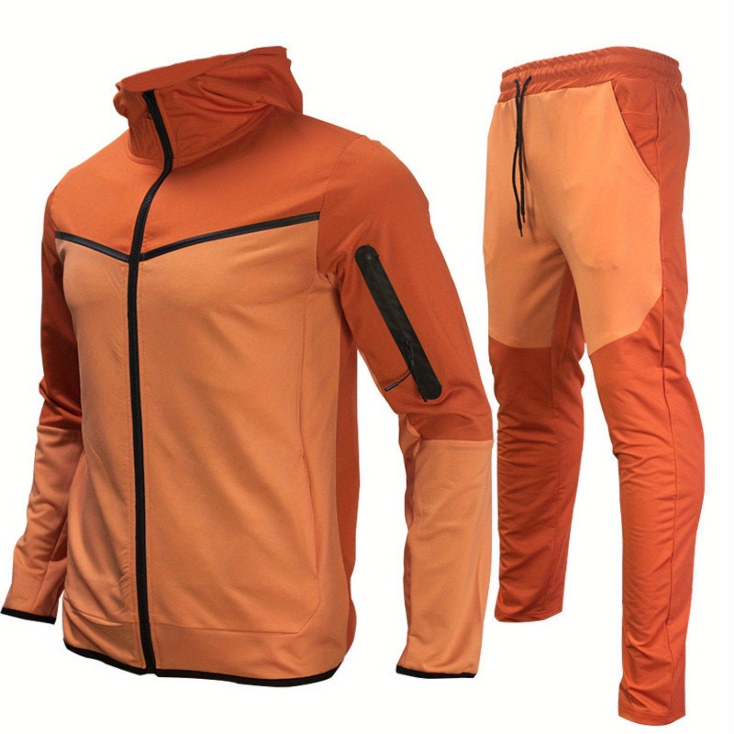 Two-Piece Boutique Hoodie Sports Set - Stylish European & American Inspired Casual Wear for Men - Soft, Breathable, Comfortable, and Versatile Spring & Autumn Sportswear