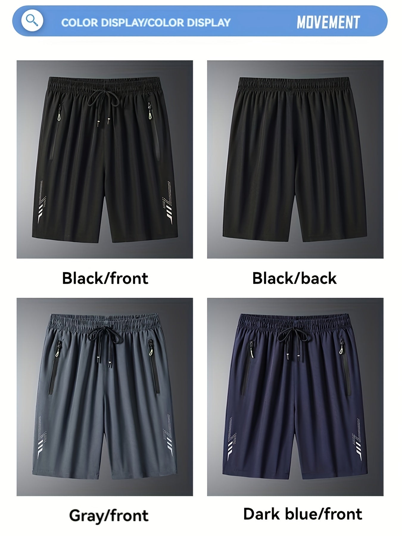 [Quick-Dry Shorts] 3pcs Quick-Dry Men's Summer Shorts | Casual Sportswear for Running, Fitness, Cycling, Jogging, and Outdoor Activities