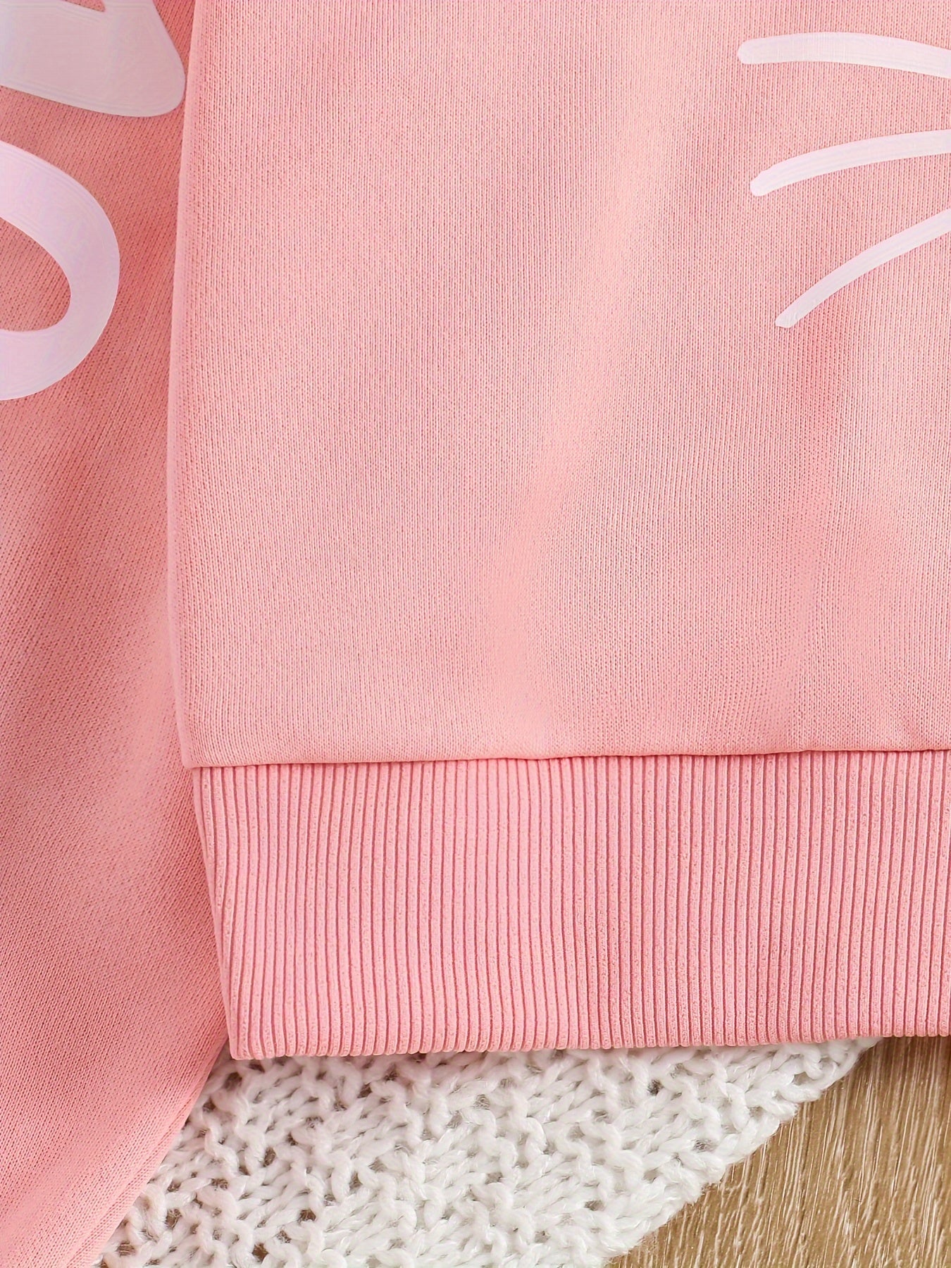 Girls' Letter and Cat Print Hoodie Sweatshirt Set, Spring/Autumn Casual Sportswear Two-Piece for Kids (Medium/Large), Perfect for Outdoor
