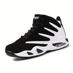 Men's Professional Basketball Shoes, Comfy High Top Breathable Non Slip Shock Absorption Lace Up Air Cushion Sneakers For Training Running Walking