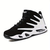 Men's Professional Basketball Shoes, Comfy High Top Breathable Non Slip Shock Absorption Lace Up Air Cushion Sneakers For Training Running Walking