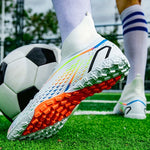 Professional Men's High Top Turf Football Boots - Anti-skid Breathable Lace Up TF Soccer Cleats for Summer Rainy Day Training and Outdoor Competition