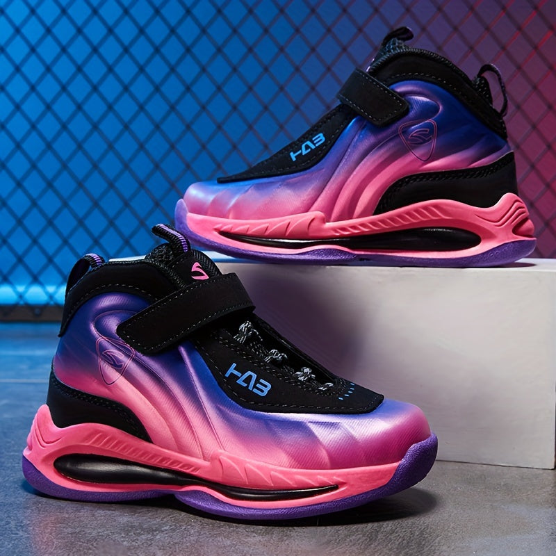 Boys' High-Top Basketball Shoes - Breathable, Anti-Slip, Wear-Resistant for Indoor Outdoor Training, All Seasons - Stylish, Cool, Comfortable Shoes for Boys