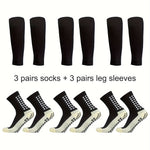 6 Pairs Sports Outdoor Leg Football Socks Set Breathable Non Slip Silicone Grip Soccer Socks