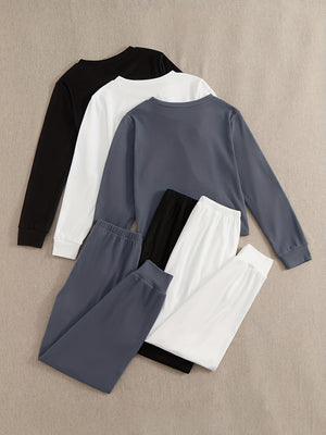 3 Sets Of Women's Activewear Tracksuits, Velvet Fabric, Long Sleeve Tops And Drawstring Pants, Casual Sportswear, Multiple Colors