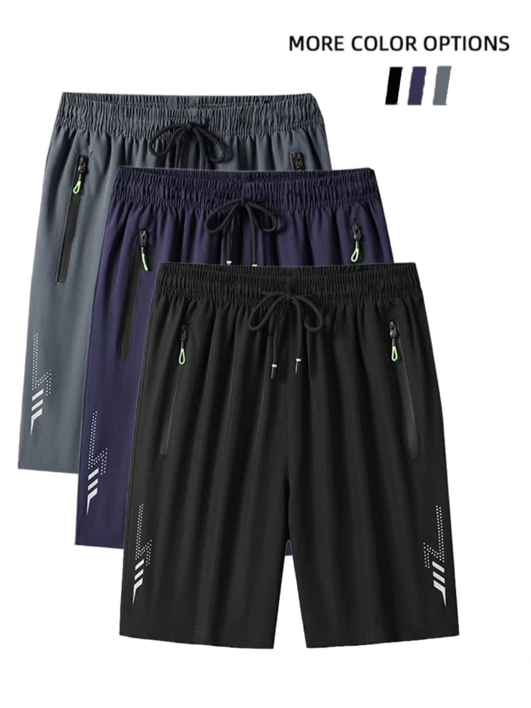 [Quick-Dry Shorts] 3pcs Quick-Dry Men's Summer Shorts | Casual Sportswear for Running, Fitness, Cycling, Jogging, and Outdoor Activities