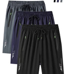 [Quick-Dry Shorts] 3pcs Quick-Dry Men's Summer Shorts | Casual Sportswear for Running, Fitness, Cycling, Jogging, and Outdoor Activities