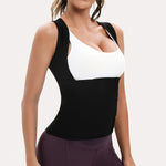 Women's Sports Sweat Sauna Suit, Waist-Cinching Shapewear Vest with Fixed Bra for Anti-Sagging Support, Body-Shaping Running Workout Outfit, Convenient Stick-On Design, Tummy Control Yoga & Gym Wear Short Coat Top, Sexy Sport