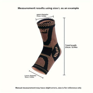 1pc Copper Ankle Brace Adjustable Compression Sleeve, Support Heel Brace For Football