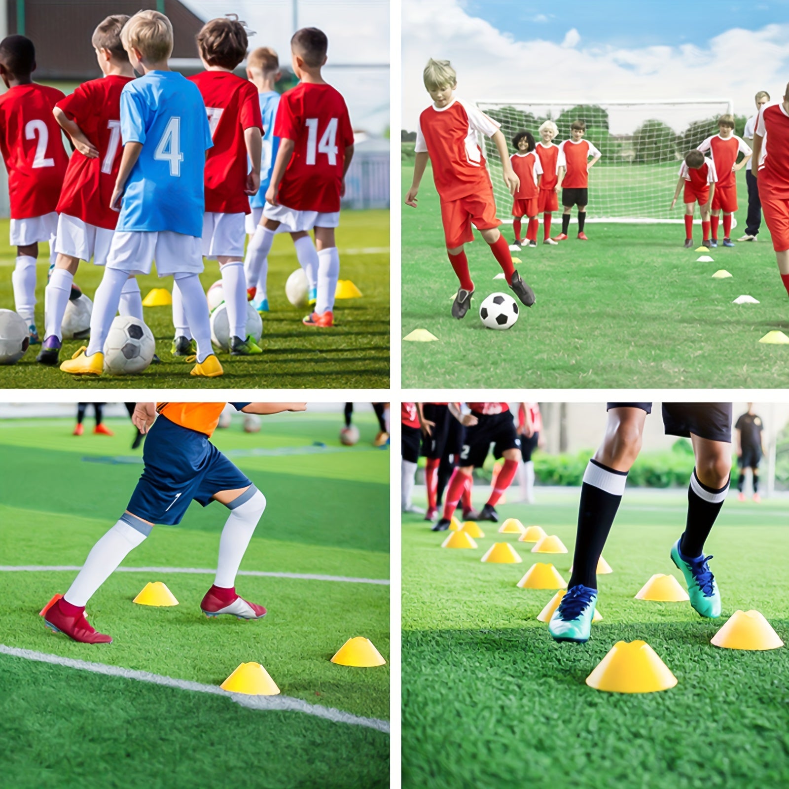 42pcs Agility Ladder Football Training Equipment Set Include 4 Agility Hurdles 24 Cones Running Parachute 12ft Ladder